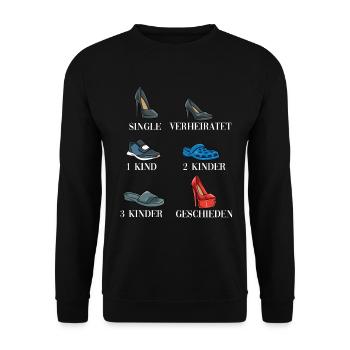 Leben einer Frau Single Verheiratet Geschieden - Unisex Pullover - Schwarz - Vorne - Alina (178cm) & Michal (187cm)