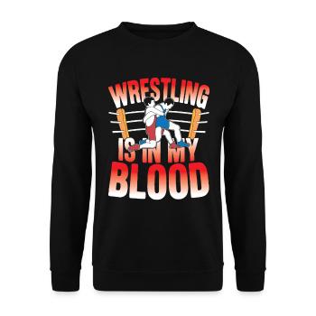 Wrestling Is In My Blood - Unisex Pullover - Schwarz - Vorne - Alina (178cm) & Michal (187cm)
