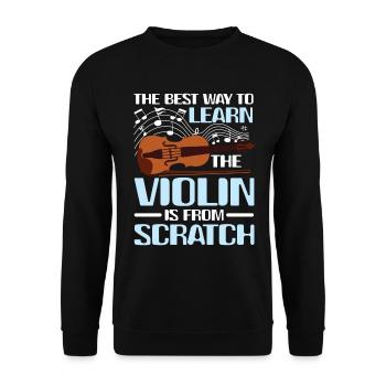 Learn The Violin Is From Scratch - Unisex Pullover - Schwarz - Vorne - Alina (178cm) & Michal (187cm)