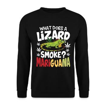 What Does A Lizard Smoke? Mariguana - Unisex Pullover - Schwarz - Vorne - Alina (178cm) & Michal (187cm)