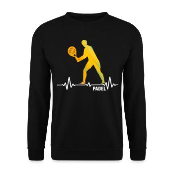 Padel Padeltennis Padel-heartbeat Paddle - Unisex Sweatshirt - black - Front - Alina (178cm) & Michal (187cm)