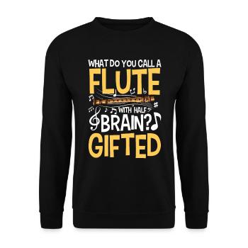 Flute With Brain - Gifted - Unisex Pullover - Schwarz - Vorne - Alina (178cm) & Michal (187cm)