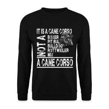 Es ist ein Cane Corso für einen Cane Corso - Unisex Pullover - Schwarz - Vorne - Alina (178cm) & Michal (187cm)