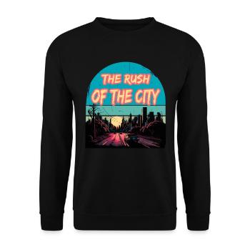 The Rush Of The City - Unisex Pullover - Schwarz - Vorne - Alina (178cm) & Michal (187cm)