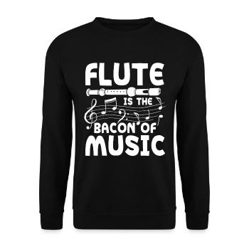 Flute Is The Bacon Of Music - Unisex Pullover - Schwarz - Vorne - Alina (178cm) & Michal (187cm)