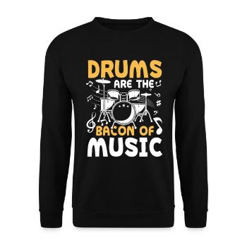 Drums Are The Bacon Of Music - Unisex Pullover - Schwarz - Vorne - Alina (178cm) & Michal (187cm)