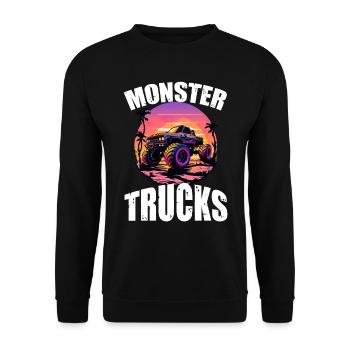 Monster Trucks für Männer und Jungen - Unisex Pullover - Schwarz - Vorne - Alina (178cm) & Michal (187cm)
