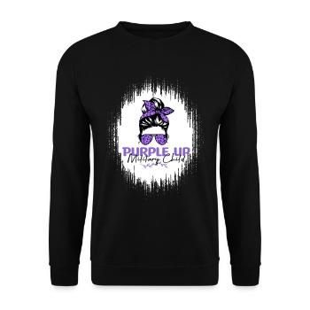 Purple Up For Military Kids Girls Purple Uppurple - Unisex Pullover - Schwarz - Vorne - Alina (178cm) & Michal (187cm)