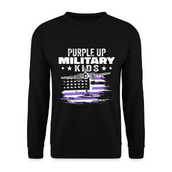 Purple Up For Military Kids - Unisex Pullover - Schwarz - Vorne - Alina (178cm) & Michal (187cm)