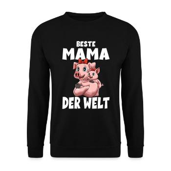 Beste Mama der Welt für Mutti Mutter - Unisex Pullover - Schwarz - Vorne - Alina (178cm) & Michal (187cm)