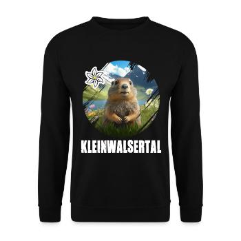 Kleinwalsertal Murmeltier für einen Walser - Unisex Pullover - Schwarz - Vorne - Alina (178cm) & Michal (187cm)