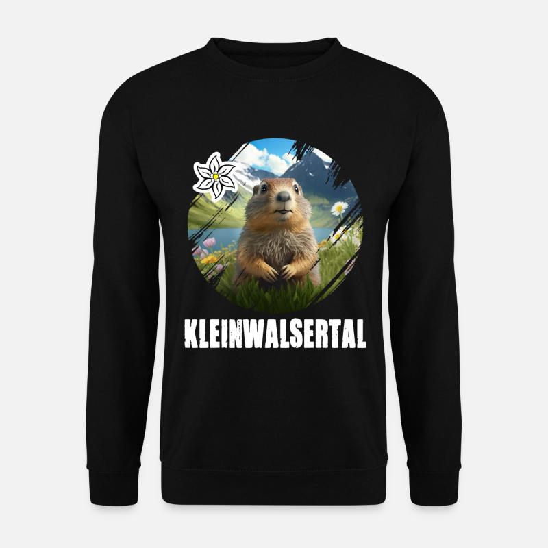 Kleinwalsertal Murmeltier für einen Walser - Unisex Pullover - Schwarz