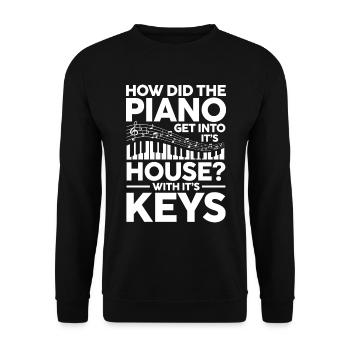 How Did The Piano Get Into House With It's Keys - Unisex Pullover - Schwarz - Vorne - Alina (178cm) & Michal (187cm)