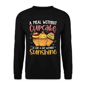 A Meal Without Cupcake Is Like A Day Without - Unisex Pullover - Schwarz - Vorne - Alina (178cm) & Michal (187cm)