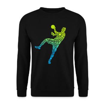 Handballspieler Symbole Handballer Jungen Handball - Unisex Pullover - Schwarz - Vorne - Alina (178cm) & Michal (187cm)