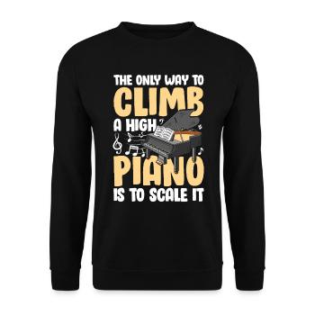 To Climb A High Piano Is To Scale It - Unisex Pullover - Schwarz - Vorne - Alina (178cm) & Michal (187cm)
