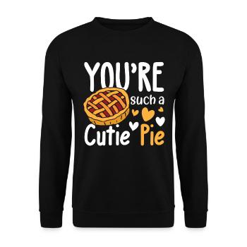 You're Such A Cutie Pie für einen Apple Pie - Unisex Pullover - Schwarz - Vorne - Alina (178cm) & Michal (187cm)