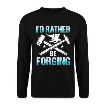 I'd Rather Be Forging - Unisex Pullover - Schwarz - Vorne - Alina (178cm) & Michal (187cm)