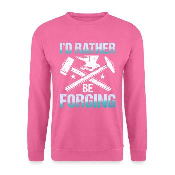 I'd Rather Be Forging - Unisex Pullover - Pink - Vorne