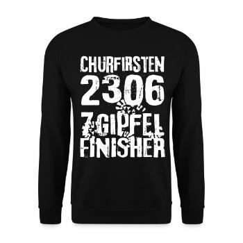 Churfirsten 7 Gipfel Finisher Alpstein Schweiz - Unisex Pullover - Schwarz - Vorne - Alina (178cm) & Michal (187cm)