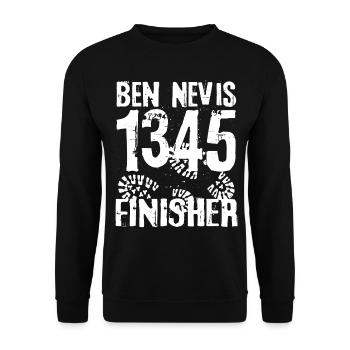 Ben Nevis Mountain Munro Bagging Scotland Highlands - Unisex Sweatshirt - black - Front - Alina (178cm) & Michal (187cm)