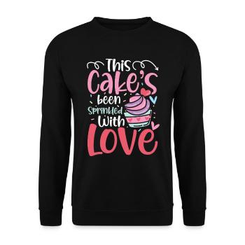 This Cake's Been Sprinkled With Love - Unisex Pullover - Schwarz - Vorne - Alina (178cm) & Michal (187cm)