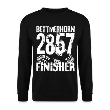 Bettmerhorn Finisher Berg Berner Oberland Wandern - Unisex Pullover - Schwarz - Vorne - Alina (178cm) & Michal (187cm)