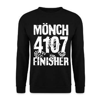 Mönch Berg Finisher Eiger Jungfrau Berner Oberland - Unisex Pullover - Schwarz - Vorne - Alina (178cm) & Michal (187cm)