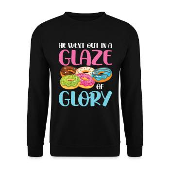 He Went Out In A Glaze Of Glory für einen - Unisex Pullover - Schwarz - Vorne - Alina (178cm) & Michal (187cm)