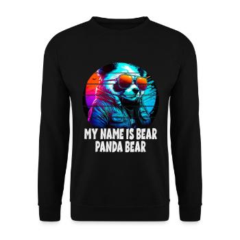 My Name Is Bear Panda Bear für Panda Fans - Unisex Pullover - Schwarz - Vorne - Alina (178cm) & Michal (187cm)