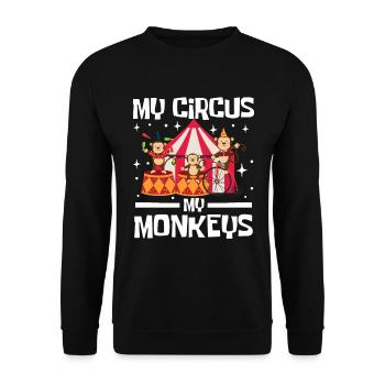 My Circus My Monkeys - Unisex Pullover - Schwarz - Vorne - Alina (178cm) & Michal (187cm)