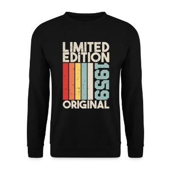1959 - Limited Edition Birthday Gift 1959 Original - Unisex Pullover - Schwarz - Vorne - Alina (178cm) & Michal (187cm)