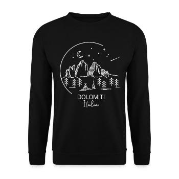 Dolomiten Drei Zinnen Tre Cime di Lavaredo Wandern - Unisex Pullover - Schwarz - Vorne - Alina (178cm) & Michal (187cm)