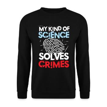 My Kind Of Science Solves Crimes - Unisex Pullover - Schwarz - Vorne - Alina (178cm) & Michal (187cm)