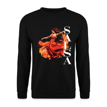 Flamenco Tanz Andalusien Spanischer Tanz - Unisex Pullover - Schwarz - Vorne - Alina (178cm) & Michal (187cm)