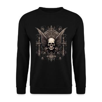 Gothik Okkult Satan Gotik Schwarze Szene Wicca - Unisex Pullover - Schwarz - Vorne - Alina (178cm) & Michal (187cm)