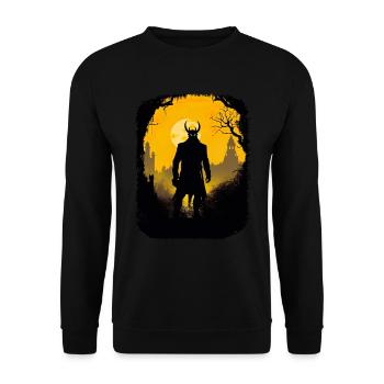 Gothik Okkult Satan Gotik Schwarze Szene Wicca - Unisex Pullover - Schwarz - Vorne - Alina (178cm) & Michal (187cm)