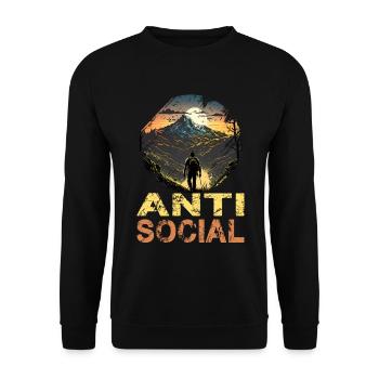 Antisozial Wandern Wanderung für eine Wanderer - Unisex Pullover - Schwarz - Vorne - Alina (178cm) & Michal (187cm)