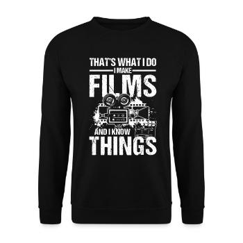 That's What I Do I Make Films And I Know Things - Unisex Pullover - Schwarz - Vorne - Alina (178cm) & Michal (187cm)