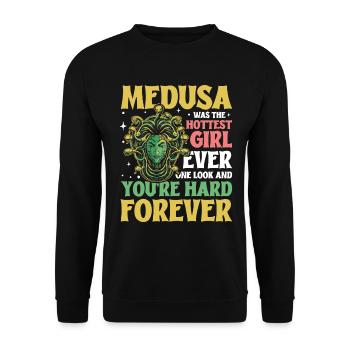 Medusa One Look And You Are Hard Forever - Unisex Pullover - Schwarz - Vorne - Alina (178cm) & Michal (187cm)