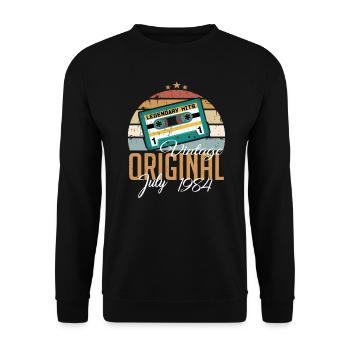 Juillet 1984 Vintage Vintage Anniversaire Juillet 1984 - Sweat-shirt Unisexe - noir - Devant - Alina (178cm) & Michal (187cm)