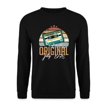 July 1978 Vintage Vintage Birthday July 1978 - Unisex Sweatshirt - black - Front - Alina (178cm) & Michal (187cm)