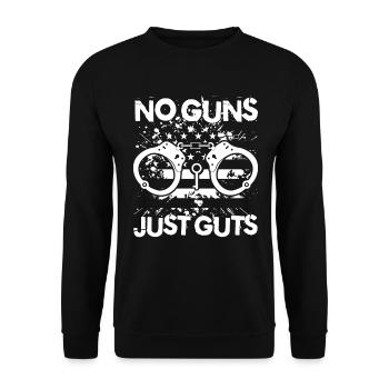 Correction Officer Just Guts - Unisex Pullover - Schwarz - Vorne - Alina (178cm) & Michal (187cm)