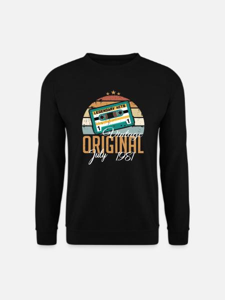 Juli 1981 Jahrgang Vintage Geburtstag Juli 1981 - Unisex Pullover - Schwarz