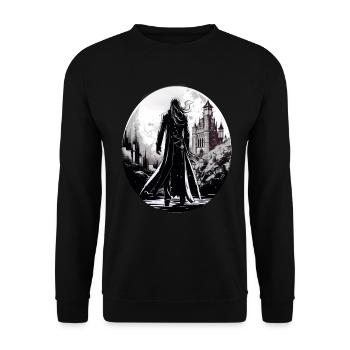 Gothik Okkult Satan Gotik Schwarze Szene Wicca - Unisex Pullover - Schwarz - Vorne - Alina (178cm) & Michal (187cm)