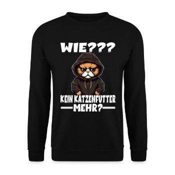 Wie Kein Katzenfutter Mehr Katze - Unisex Pullover - Schwarz - Vorne - Alina (178cm) & Michal (187cm)