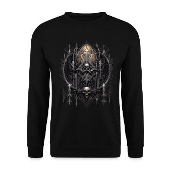 Gothik Okkult Satan Gotik Schwarze Szene Wicca - Unisex Pullover - Schwarz - Vorne - Alina (178cm) & Michal (187cm)