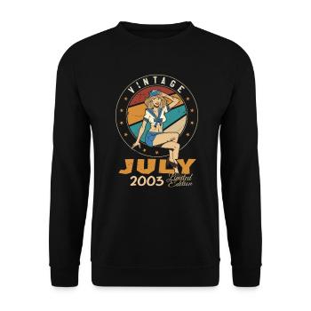 Juillet 2003 Juillet Cadeau d’anniversaire Juillet 2003 - Sweat-shirt Unisexe - noir - Devant - Alina (178cm) & Michal (187cm)