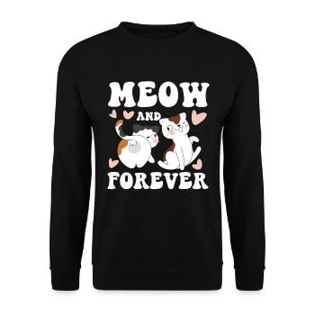 Meow And Forever - Unisex Pullover - Schwarz - Vorne - Alina (178cm) & Michal (187cm)