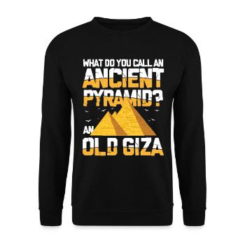 What Do You Call An Ancient Pyramid An Old Giza - Unisex Pullover - Schwarz - Vorne - Alina (178cm) & Michal (187cm)